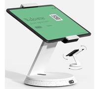 Bouncepad Eddy Support Tablette et Support iPad | POS Verrouillable Sécurisé | Stand de Bureau en Aluminium | Compatible Tablettes 7 à 13 Pouces | Blanc