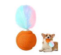 Bouncy Ball - Jouet interactif en caoutchouc pour chat + Balance Pounce Ball avec son | 11 cm Playful Exercise Aid + B.all with Feathers | Engaging Entertainment Training Bal.l for Kittens Indoor