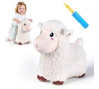 Bouncy Pals Cheval sauteur de mouton, jouet gonflable en forme d'animal de ferme pour enfants, enfants de 18 à 24 mois, 2 à 5 ans, jouet d'agneau pour sauter en plein air, peluche pour enfants
