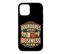 Boundaries are My Business Plan Humour limites Coque pour iPhone 12/12 Pro