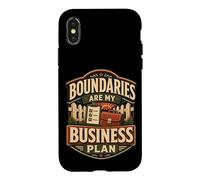 Boundaries are My Business Plan Humour limites Coque pour iPhone X/XS