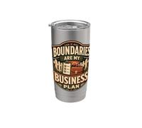 Boundaries Are My Business Plan Humour limites Gobelet isotherme en acier inoxydable double paroi