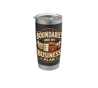 Boundaries Are My Business Plan Humour limites Gobelet isotherme en acier inoxydable double paroi