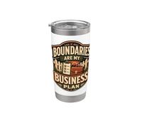 Boundaries Are My Business Plan Humour limites Gobelet isotherme en acier inoxydable double paroi