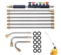 Boundi de pression Wand - Pôle télescopique extensible pour le nettoyage des gouttières | Ensemble de pulvérisation de buse, accessoire de lave-glace de 4000 psi, connecteur de 1/4 de pouce, extension