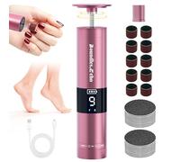 BoundlesEcho - Éliminateur électrique de callosités et lime à ongles - Ensemble de pédicure rechargeable 2 en 1 avec vitesse 9X, affichage numérique, 30 tampons à poncer pour les callosités/callosités