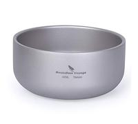 Boundless Voyage Bol à double paroi en titane 420 ml, style moderne, rond, léger, anti-brûlure, convient pour adultes et enfants, extérieur et usage quotidien