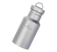Boundless Voyage Gourde en titane de 400 ml - Bouteille d'eau en métal monocouche - Large bouche - Anti-fuite - Sport - Cyclisme - Randonnée - Pique-nique - Escalade - Course à pied - Thé - Café -