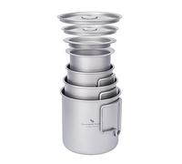 Boundless Voyage Lot de 3 tasses de camping en titane à une seule couche, tasse à thé, café, ultra légère, portable, 220 ml, 350 ml, 500 ml (Ti3060D-3 en 1)