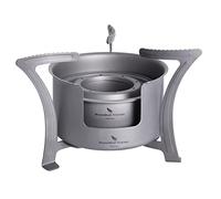 Boundless Voyage Mini réchaud à alcool en titane avec support de casserole pour camping, randonnée, randonnée pédestre