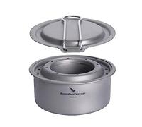 Boundless Voyage Réchaud à alcool en titane pour camping avec support de casserole - Réchaud à bois d'extérieur - Mini brûleur à bois Ti2011C