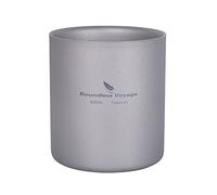Boundless Voyage Tasse 3 en 1 en titane à double paroi résistante à la chaleur, mini tasse à thé, tasse à café, accessoires de camping Ti3029D, 300 ml