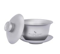 Boundless Voyage Tasse à thé en titane à double paroi Bol à thé traditionnel chinois Kung Fu Gaiwan Set de thé anti-pelliculaire Ti3143D