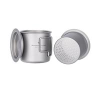 Boundless Voyage Tasse de camping en titane à une seule couche, tasse à thé, café ultra légère et portable, 220 ml, 350 ml, 500 ml (Ti3057D-220 ml avec filtre)