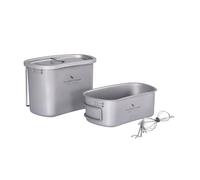 Boundless Voyage Ti2048C Tasse en titane 750 ml 400 ml Ustensile de cuisine de camping militaire cantine avec sac de camouflage