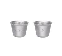 Boundless Voyage Titanium Ti3069D-G Tasses à vin d'extérieur Mini tasse à thé portable Petite tasse à whisky Tequila pour whisky, Tequila 2 emballés, Ti3069D-G (argent)