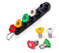 Bounons de la rondelle de pression, 0 °, 15 °, 25 °, 40 ° POWER POWER BUSUX TIPS4PACK, 1/4 pouce Connexion rapide, 4000 psi Four-piece set (0/15/25/40 degrees) + base Hole diameter 0.98mm (0.039in)