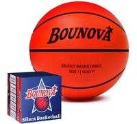 BOUNOVA Ballon de basketball silencieux taille 3 pour entraînement en intérieur - Balle en mousse silencieuse sans air rainurée avec housse Pro en polyuréthane pour une sensation réelle et un rebond