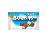 BOUNTY - Barre Chocolat au Lait & Noix de Coco - 5 x 57g - 5 Sachets Individuels de 2 Barres Chocolatées - 285g