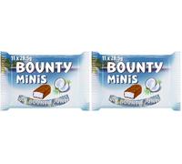 BOUNTY - Barres Chocolat au lait et Noix de Coco - 11 Minis Barres Sachet de 333g (Lot de 2)