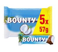 BOUNTY Barres Chocolatées au Lait Fourrées Noix de Coco 5x28.5g