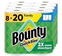 Bounty Quick Size Lot de 8 rouleaux de papier essuie-tout Blanc