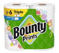 Bounty Select-A-Size Serviettes en papier, impressions, 2 rouleaux triples = 6 rouleaux ordinaires