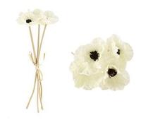 bouquet 4 coquelicots artificiels 35cm blanc - artifetes 93464 Blanc G