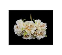 BOUQUET 6 FLEURS EN TISSU - CRÈME
