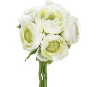 bouquet 6 renoncules artificielles 25cm - modèle aléatoire - jja 110256 Blanc G