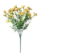 Bouquet Artificiel 7 Branches Marguerite Avec Eucalyptus Résistant UV | Fleurs en fausse soie réalistes Utilisation polyvalente pour intérieur extérieur Taille 35 x 19 cm