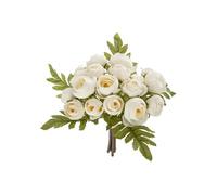 Atmosphera - Bouquet artificiel de 18 Camélia - H. 30 cm - Blanc Blanc G