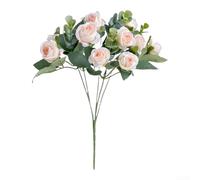 Bouquet Artificiel en Plastique et Soie Roses avec Eucalyptus pour Mariage Cérémonie Table Accent, Base de Lampe Style (Sparkling Wine)