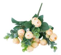 Bouquet artificiel en soie avec eucalyptus rose et camélia pour décoration d'intérieur de mariage (vin sauvage)