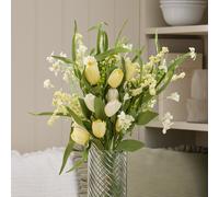 Bouquet Artificiel Printanier Tulipes Jaune Sorbet & Marguerites