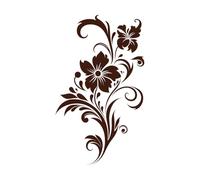 bouquet artisanal, croquis floral emblématique, icône dessinée à la main Stickers muraux 57.6x97.1cm Plusieurs tailles disponibles Café