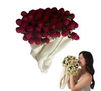 Bouquet Blankets Crochet,Couverture en Crochet avec Bouquet De Roses,Bouquet Blanket,Crochets Flower Bouquets Blanket Handmade,Bouquet Blankets Crochet,for Mother's Day Birthday Home Decor-D