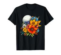 Bouquet botanique de Pleine Lune avec Fleurs Sauvages colorées T-Shirt