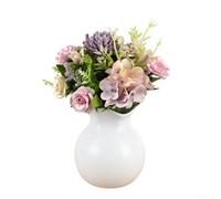 Bouquet d'accessoires de mariage composé de roses en maille de soie d'hortensias et de chrysanthèmes en boule pour raconter des histoires visuelles (violet)