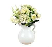 Bouquet d'accessoires de mariage composé de roses en maille de soie hortensias et de chrysanthèmes en boule pour raconter des histoires visuelles (blanc)