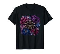 Bouquet d'araignée Gothique foncé avec Roses Violettes T-Shirt