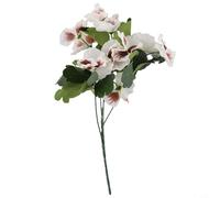 Bouquet de 10 pensées artificielles - 26 cm de hauteur - Fleurs artificielles décoratives avec 7 cm de diamètre - Pour fête de mariage, maison, bouquet de petites fleurs artificielles (blanc)