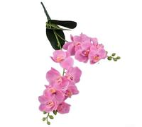 Bouquet de 12 fleurs d'orchidée papillon artificielles avec tiges de 50 cm pour décoration de mariage et utilisation florale d'intérieur (rose)