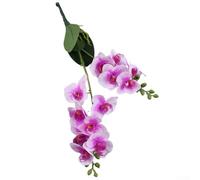Bouquet de 12 fleurs d'orchidées papillon artificielles pour mariage, décoration d'intérieur, 50 cm de long (violet clair)