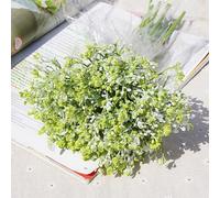 Bouquet de 16 fleurs artificielles gypsophiles - Aspect soie - Pour mariage, maison, fête, décoration - 32 cm de haut - Tige en plastique qui ne flétrit pas - Arrangement floral (bleu)