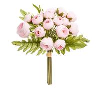 bouquet fleur artificielle 18 camélia rose 30cm - jja 155721b Rose