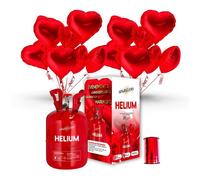 BOUQUET DE 20 BALLONS C?UR ROUGE + HELIUM + RUBAN en amoureux, idéal pour Saint Valentin, FÊTE À THÈME