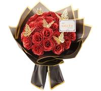 Bouquet de 30 roses artificielles brillantes et durables pour Saint-Valentin, anniversaire, fiançailles, mariage