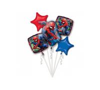 Bouquet De 5 Ballons Aluminium Spiderman Bleu