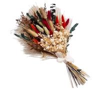 Bouquet de 55 Fleurs séchées Naturelles, 17 in / 43 cm, Bouquet d’Herbe de Pampa avec Queue de Lapin et Ruban, 13 variétés pour décoration intérieure, Mariage, fête